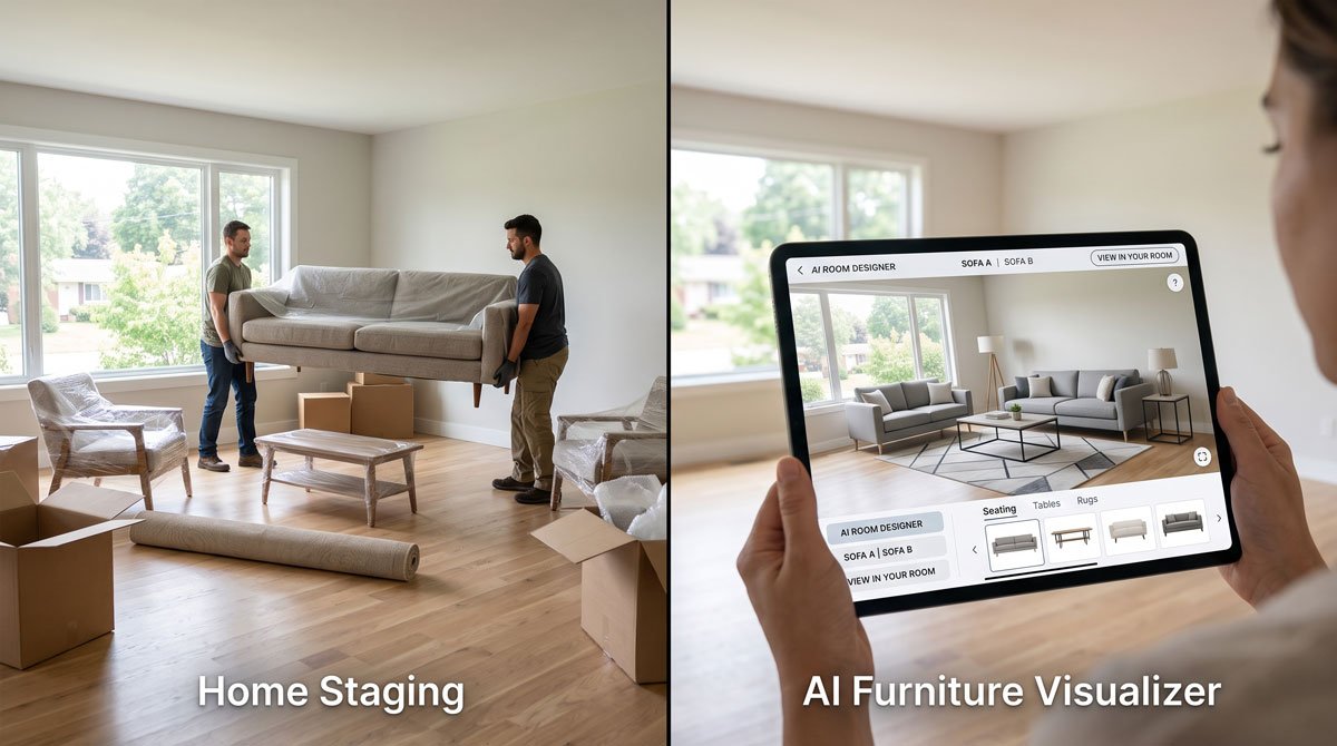Home staging vs AI furniture visualizer