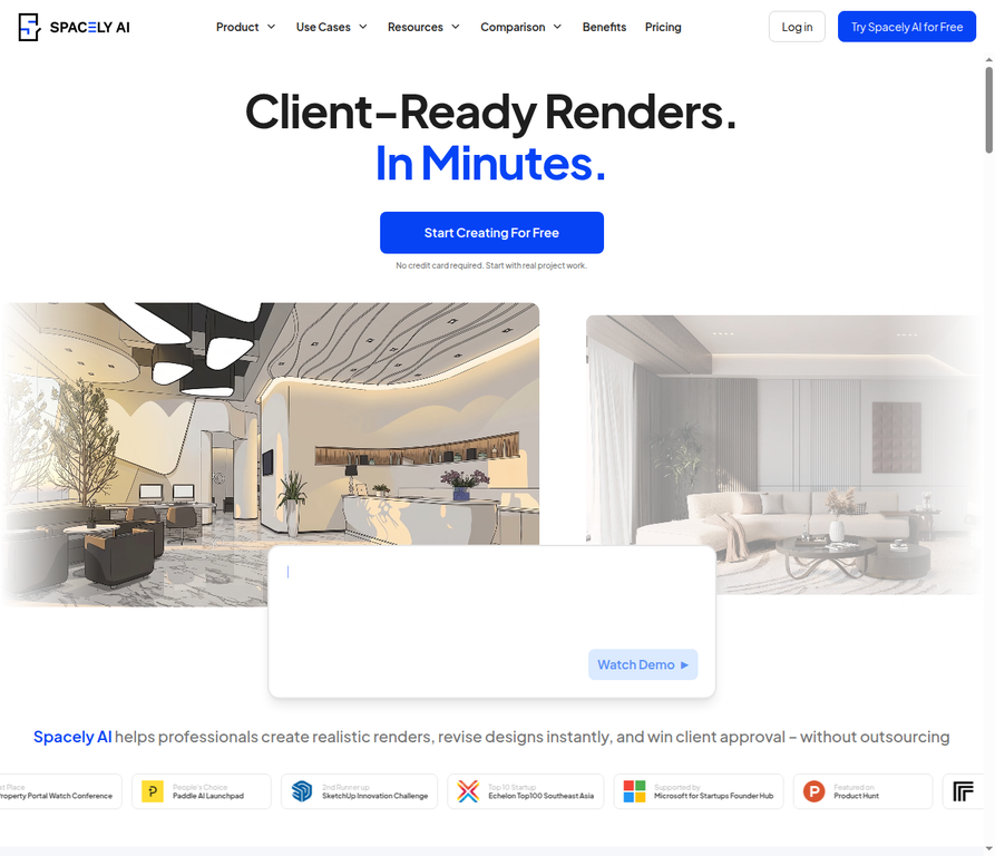 Spacely AI homepage screenshot